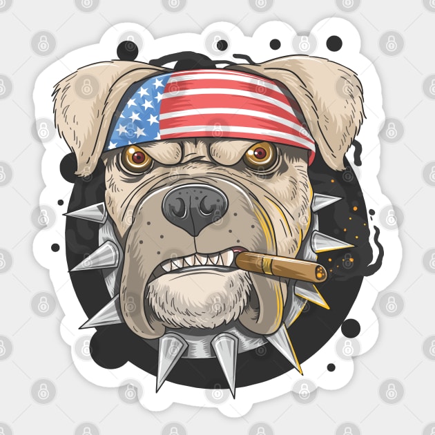 Pit bull american punk head Sticker by peace and love